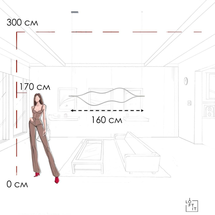 Подвесной светильник Loft it Tape Light 10403/1600 SN