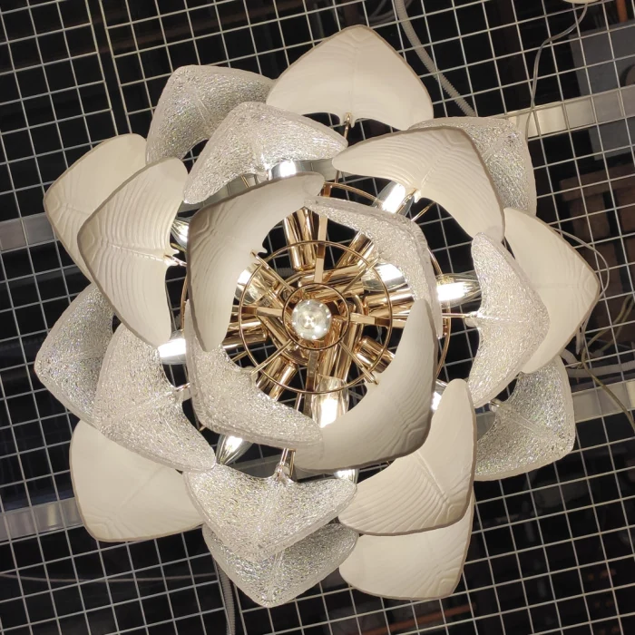 Люстра Cloyd TRAPESUND C12 / Ø48 см - бел.керамика - золото (арт.10661)