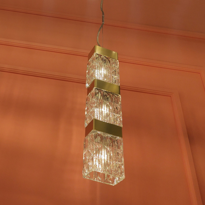 Подвесной светильник Cloyd CORUND-A P3 / выс. 45 см - латунь (арт.10683)