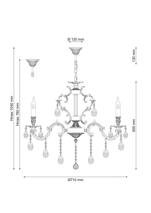 Люстра подвесная Lucia Tucci BARLETTA 1730.8 antique