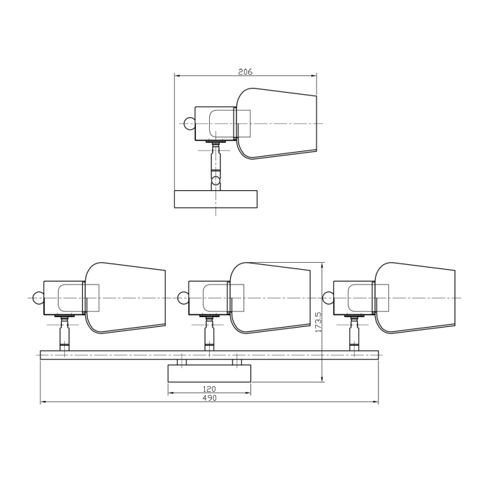 Настенно-потолочный светильник WOODY ESCADA 691/3P
