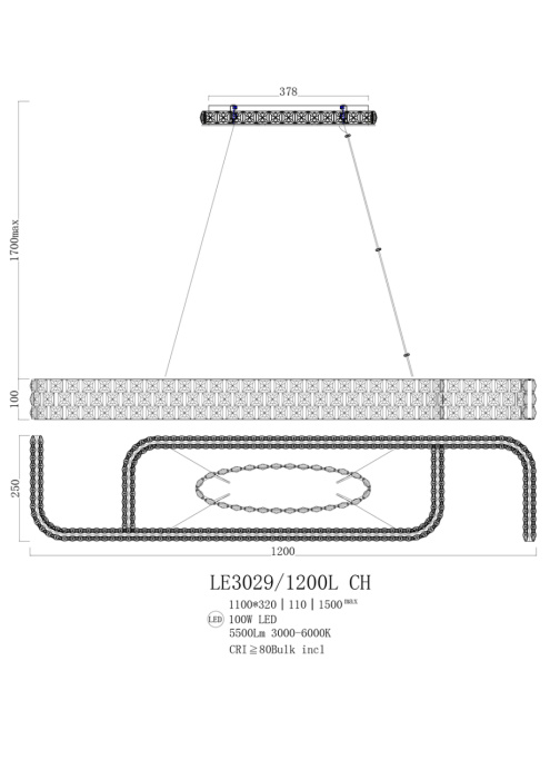 Подвесной светильник Leon Amelie LE3029/1200L GD