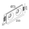 Встраиваемый светильник Ledron LUMI SQ2 107x233 D73