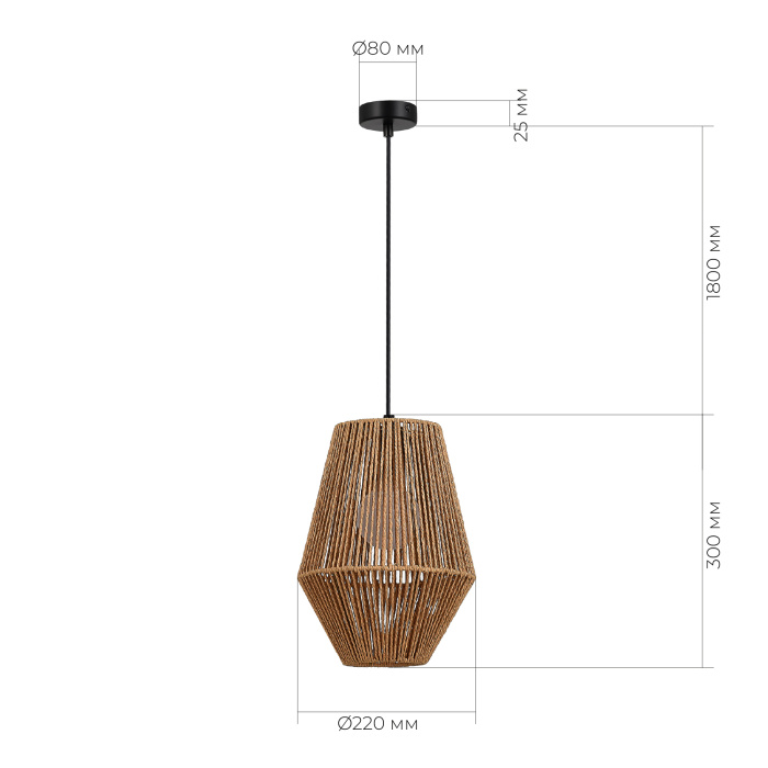 Светильник подвесной бежевый/черный E27 1*40W SLE6025-613-01