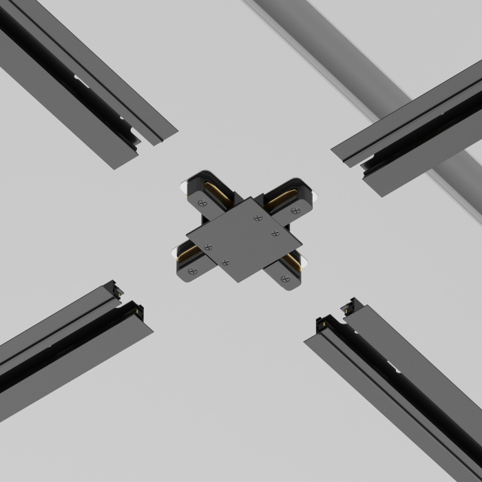 Коннектор Х-образный Unity встраиваемый черный Maytoni TRA002CX-11B