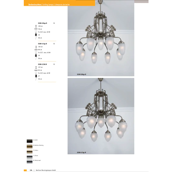 Люстра на штанге Berliner Messinglampen D288-106gsB