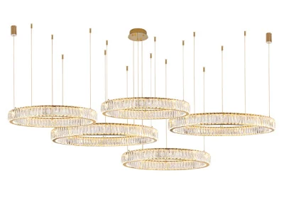 Горизонтальная композиция 8240 из пяти колец  золото №5 Newport