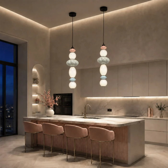 Светильник подвесной ST-Luce черный/розовый, зеленый,Синий, опаловый LED 1*24W 3000K SL6134.433.01