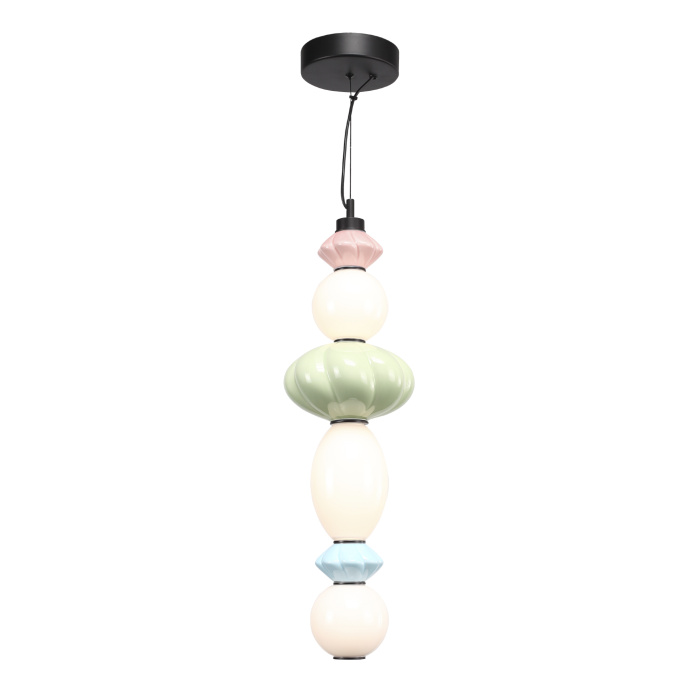 Светильник подвесной ST-Luce черный/розовый, зеленый,Синий, опаловый LED 1*24W 3000K SL6134.433.01