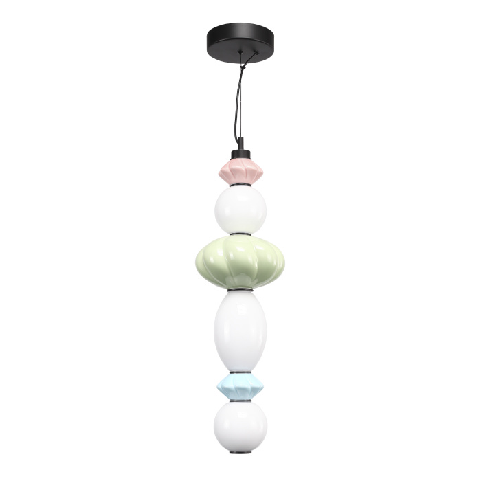 Светильник подвесной ST-Luce черный/розовый, зеленый,Синий, опаловый LED 1*24W 3000K SL6134.433.01