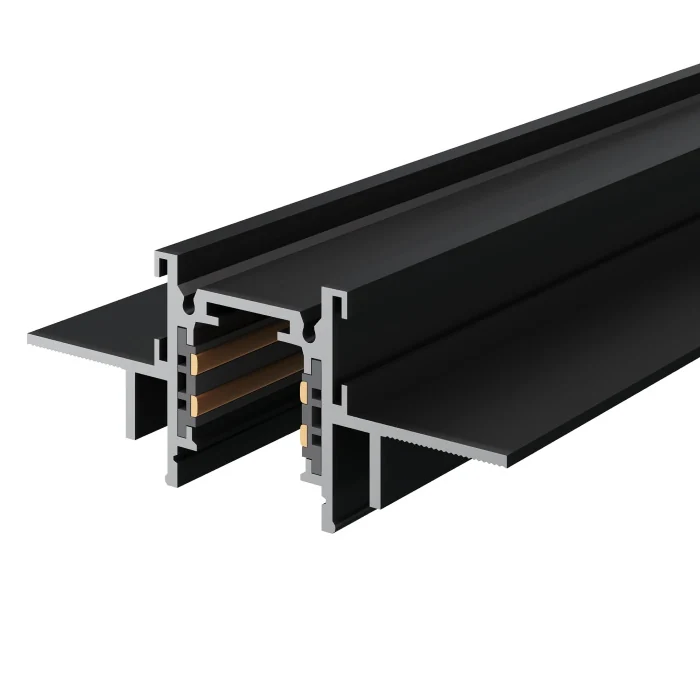 Шинопровод магнитный встраиваемый под ГКЛ 12мм ST-Luce Черный L3000мм(заглушки в комп) ST1004.439.12