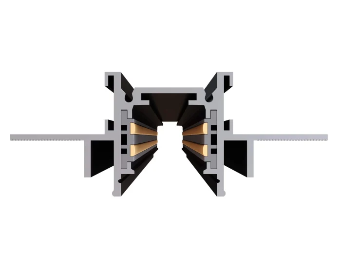 Шинопровод магнитный встраиваемый под ГКЛ 12мм ST-Luce Черный L3000мм(заглушки в комп) ST1004.439.12