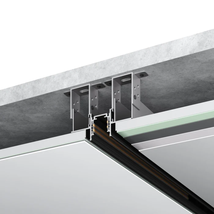 Шинопровод магнитный встраиваемый под ГКЛ 12мм ST-Luce Черный L3000мм(заглушки в комп) ST1004.439.12