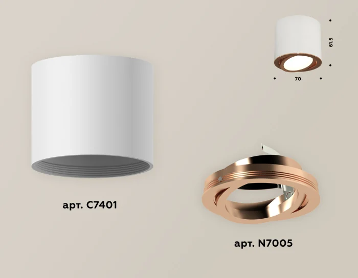 Комплект накладного поворотного светильника Ambrella light XS7401005