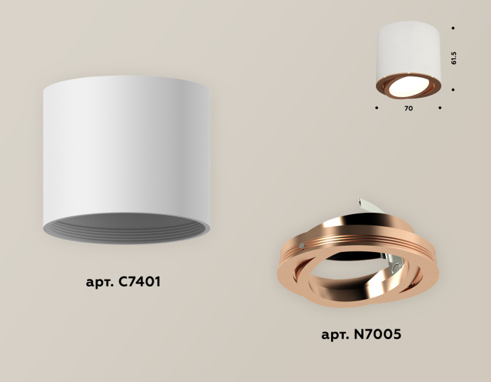 Комплект накладного поворотного светильника Ambrella light XS7401005