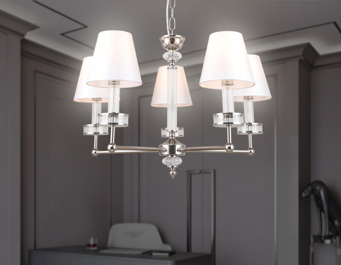 Подвесная люстра с абажурами и хрусталем AMBRELLA light LH71001