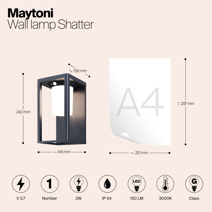 Светильник настенный Maytoni Shatter OSL457WL-L2GF3K