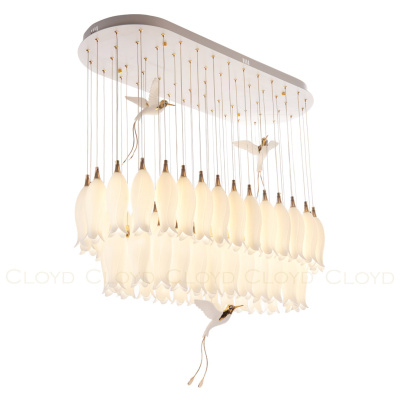 Люстра Cloyd ARGANA C54 / L110 см- керамика, фарфор - белый (арт.10814)