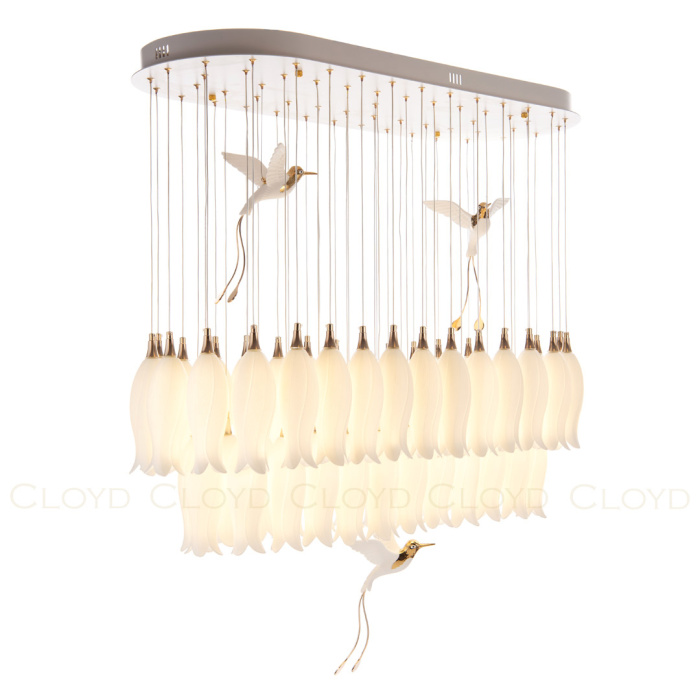 Люстра Cloyd ARGANA C54 / L110 см- керамика, фарфор - белый (арт.10814)