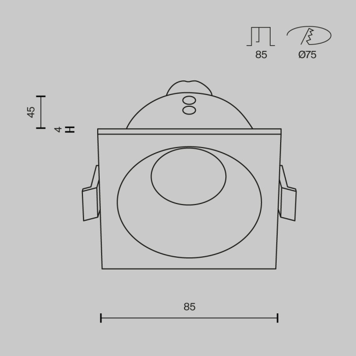 Встраиваемый светильник Maytoni Zoom DL033-2-01W-1(N)