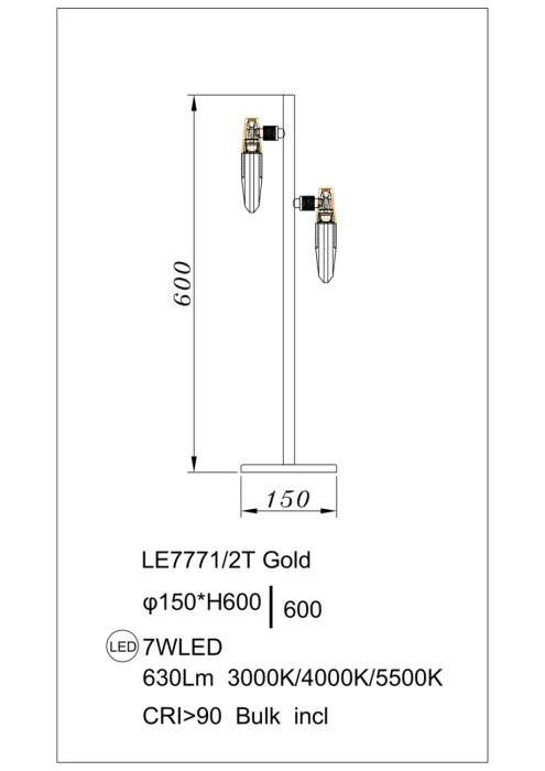 Настольная лампа Leon Natali LE7771/2T Gold