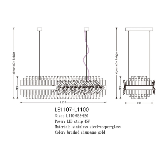 Подвесная люстра Leon Cesar LE1107-L1100