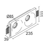 Встраиваемый светильник Ledron LUMI SQ2 111x235 D85
