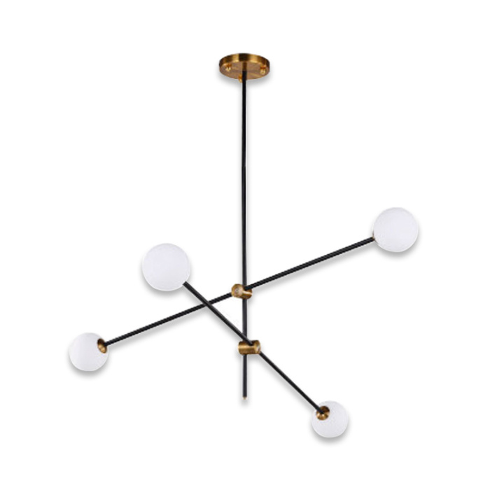 Подвесная люстра Delight Collection Bistro Globe 9389P/4 black/gold