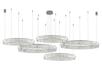 Горизонтальная композиция 8240 из пяти колец  хром №6 Newport