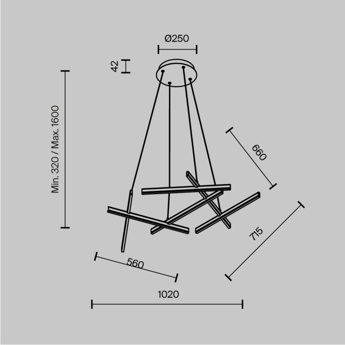 Подвесной светильник Maytoni Line MOD016PL-L80BK