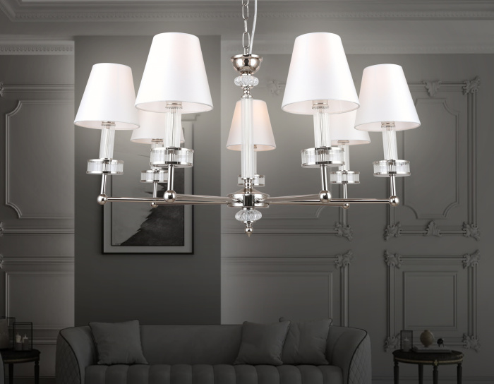Подвесная люстра с абажурами и хрусталем AMBRELLA light LH71003