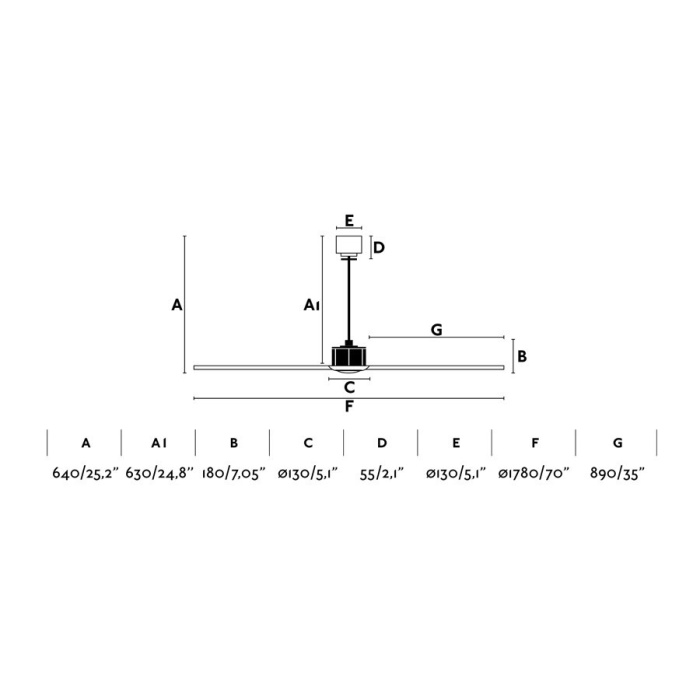 Вентилятор без света JUST FAN Matt black/wood ceiling fan 178cm