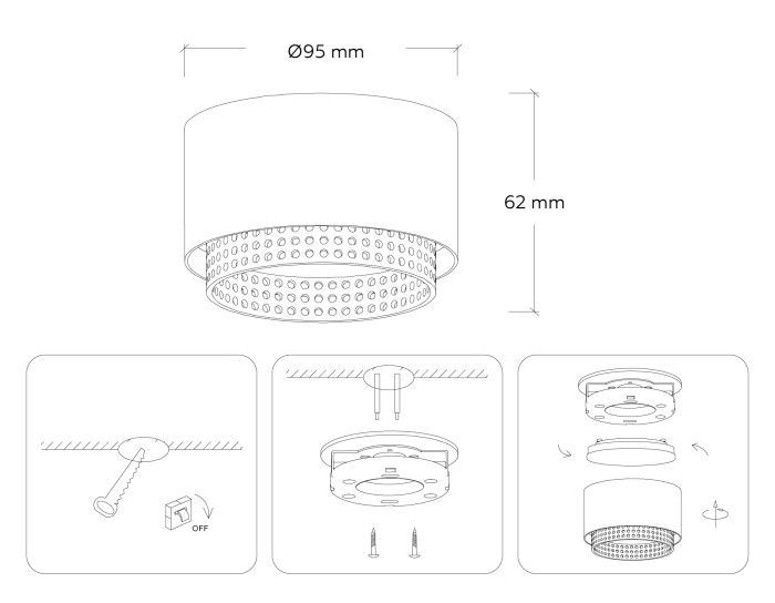 Накладной точечный светильник GX53 Ambrella light TN71275