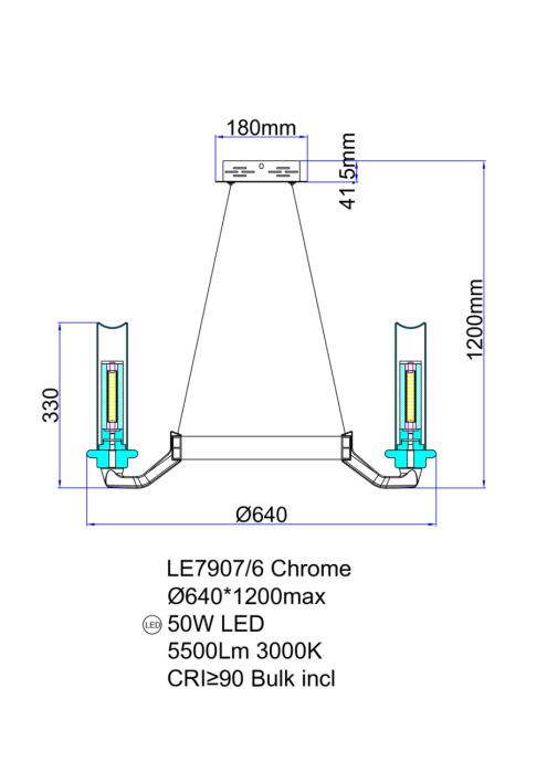 Подвесная люстра Leon Alana LE7907/6 Chrome