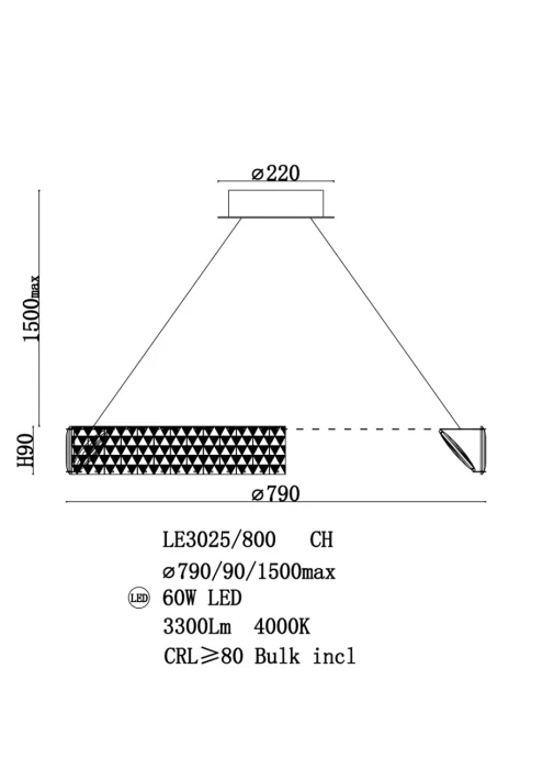 Подвесная люстра Leon Aveline LE3025/800 CH