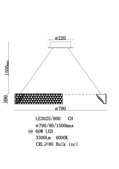 Подвесной светильник Leon Aveline LE3025/800 CH