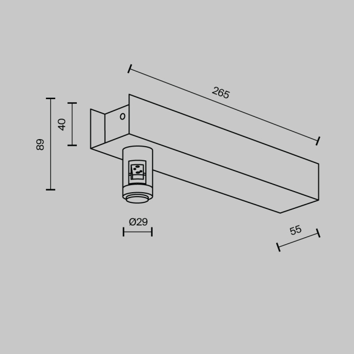 Основание настенное для блока питания с вводом питания Maytoni TRA155CW-BB-PT