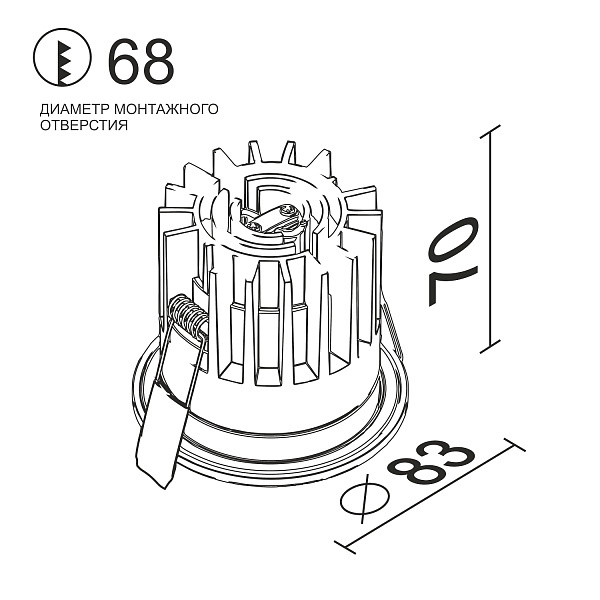Встраиваемый светодиодный светильник Ledron FAST TOP MINI White