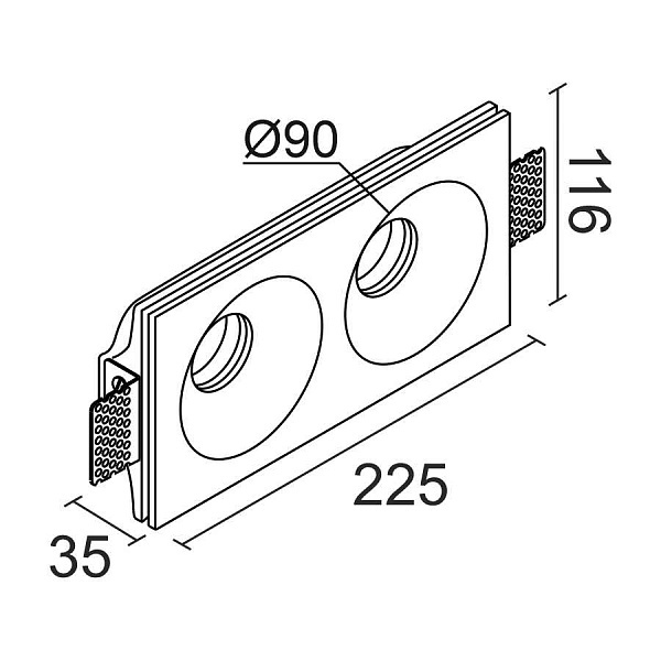 Встраиваемый светильник Ledron LUMI SQ2 116x225 D90
