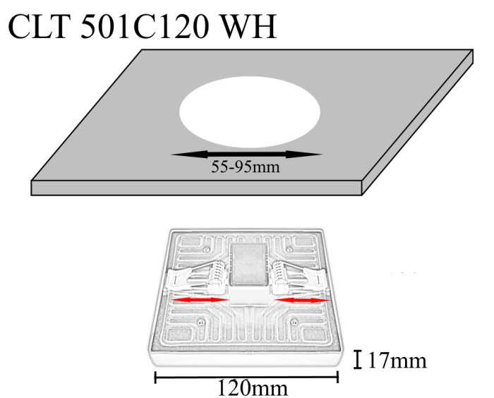 Светильник встроенный Crystal Lux CLT 501C120 WH