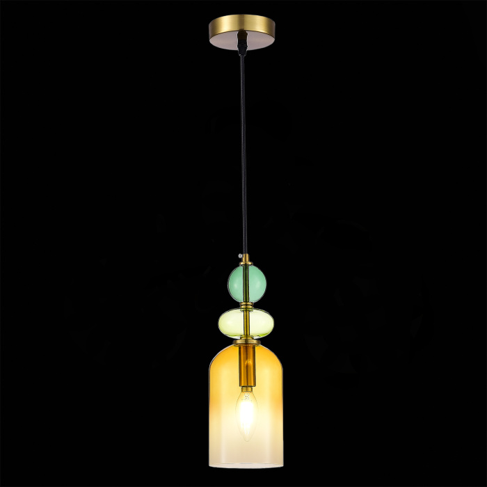 Подвес ST-Luce Золотистый/Янтарный E14 1*40W SL2000.213.01