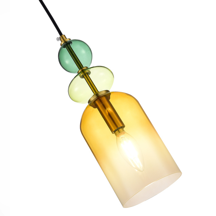 Подвес ST-Luce Золотистый/Янтарный E14 1*40W SL2000.213.01