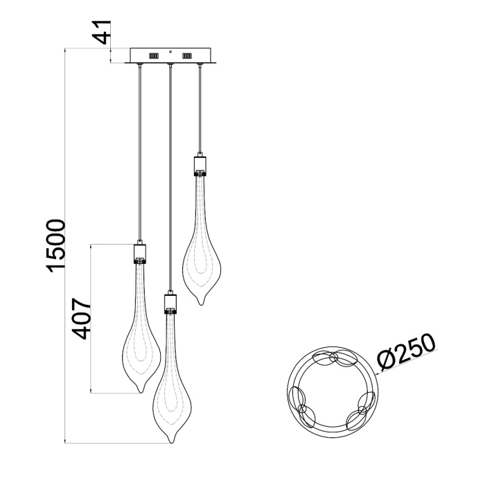 Подвесной светильник Delight Collection P98066 P98066-3 antique brass