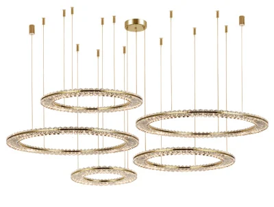 Горизонтальная композиция 8240 из пяти плоских колец золото №58 Newport