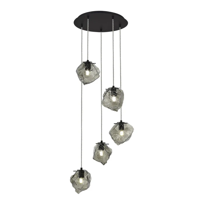 Светильник подвесной ST-Luce Черный/Серо-зеленый E14 5*40W SL1175.403.05