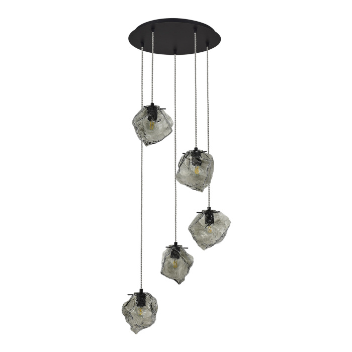 Светильник подвесной ST-Luce Черный/Серо-зеленый E14 5*40W SL1175.403.05