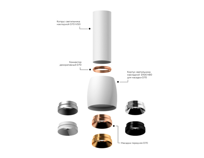 Корпус светильника накладной для насадок D70mm Ambrella light C1141
