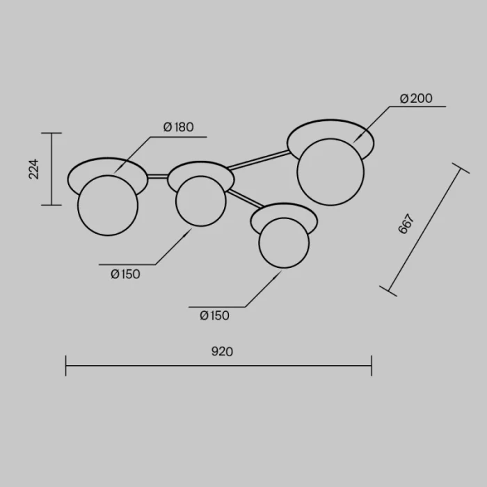 Накладная люстра Maytoni MOD291CL-04BS