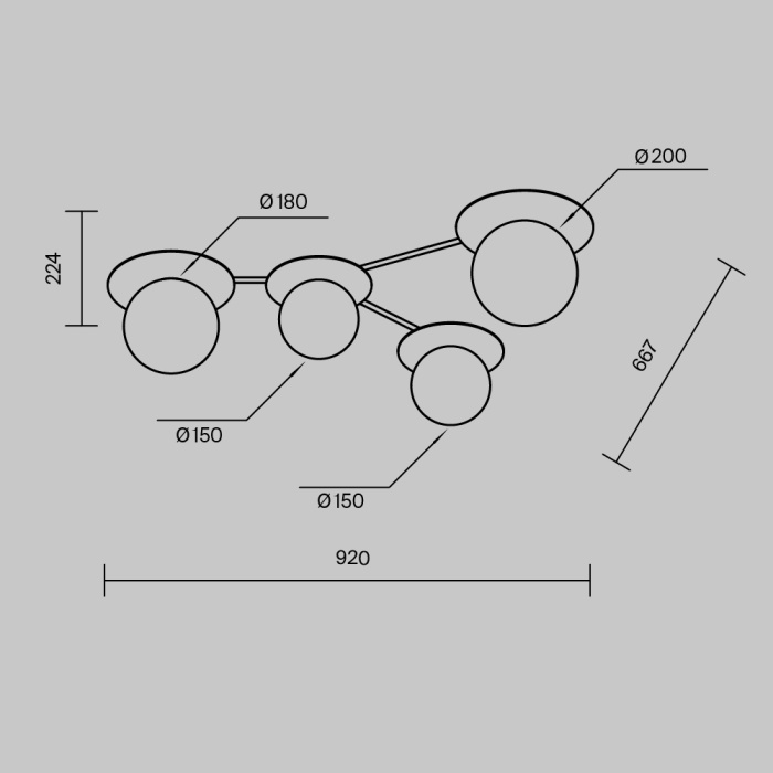 Накладная люстра Maytoni Star sky MOD291CL-04BS