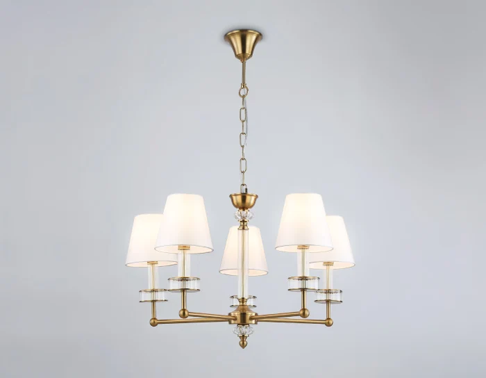 Подвесная люстра с абажурами и хрусталем AMBRELLA light LH71021